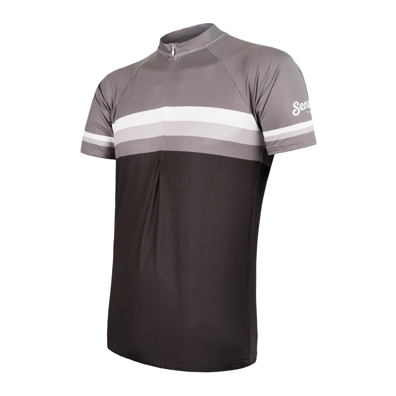 Pánský dres Sensor  Cyklo Summer Stripe Black/Grey