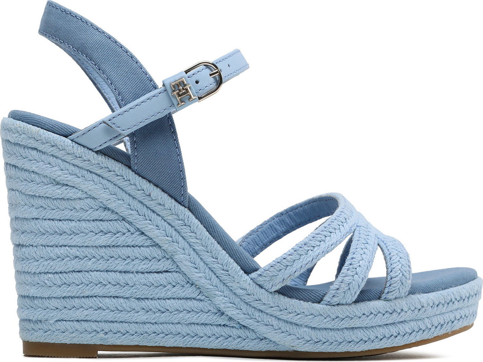 Sandály Tommy Hilfiger Essential Wedge Sandal FW0FW07159 Světle modrá