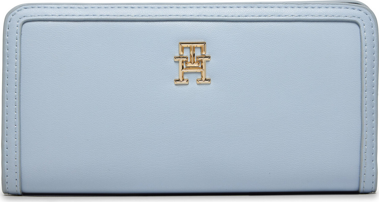 Velká dámská peněženka Tommy Hilfiger Th Monotype Large Slim Wallet AW0AW16210 Světle modrá