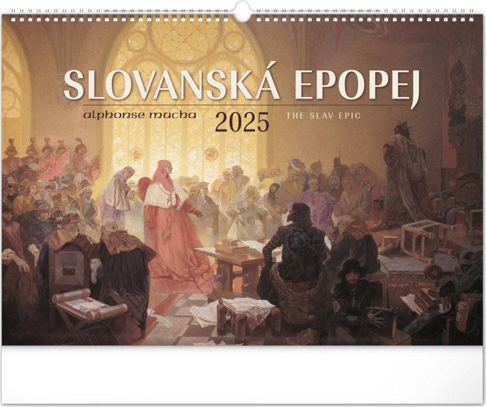 Kalendář 2025 nástěnný: Slovanská epopej - Alfons Mucha, 48 × 33 cm