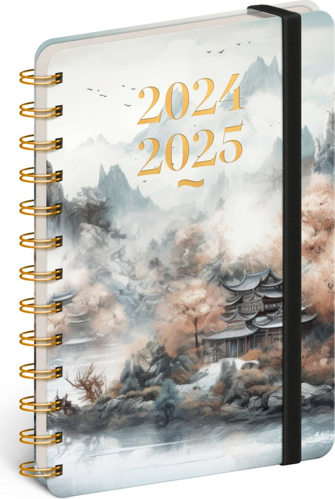 Spirálový 18měsíční diář Petito – Japonsko 2024/2025, 13 × 18 cm