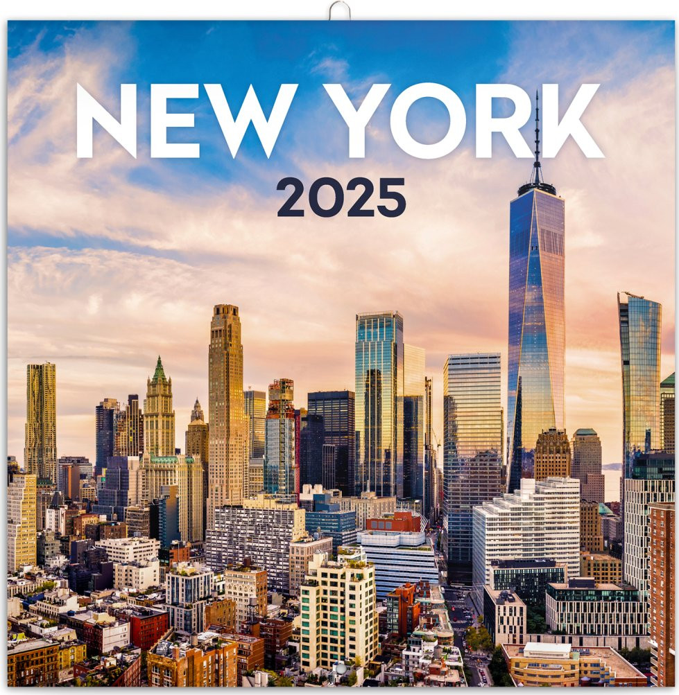 Poznámkový kalendář New York 2025, 30 × 30 cm