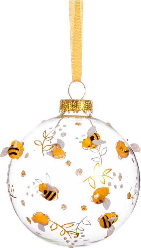 Skleněná vánoční ozdoba Bees & Flowers – Sass & Belle