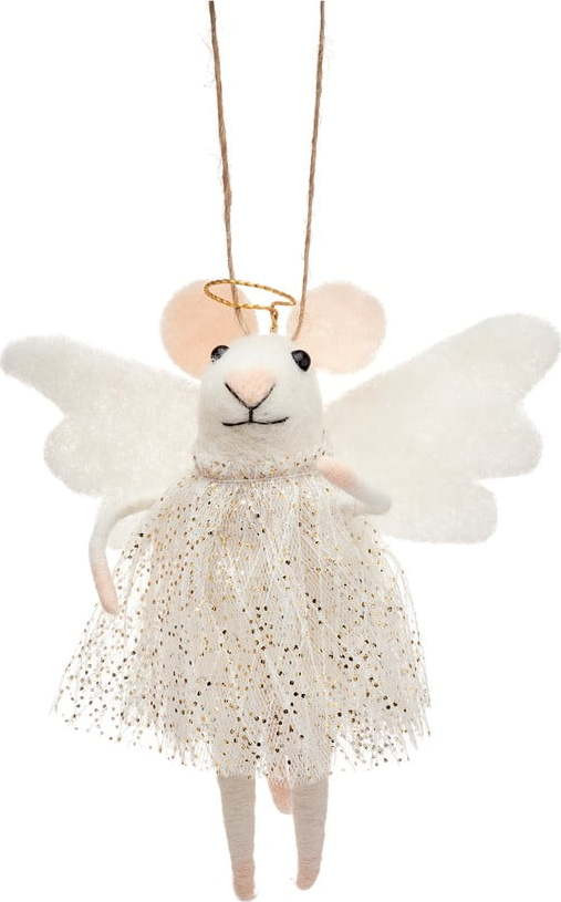 Textilní vánoční ozdoba Angel Mouse – Sass & Belle