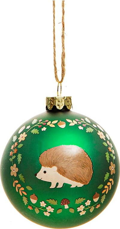 Skleněná vánoční ozdoba Woodland Hedgehog – Sass & Belle