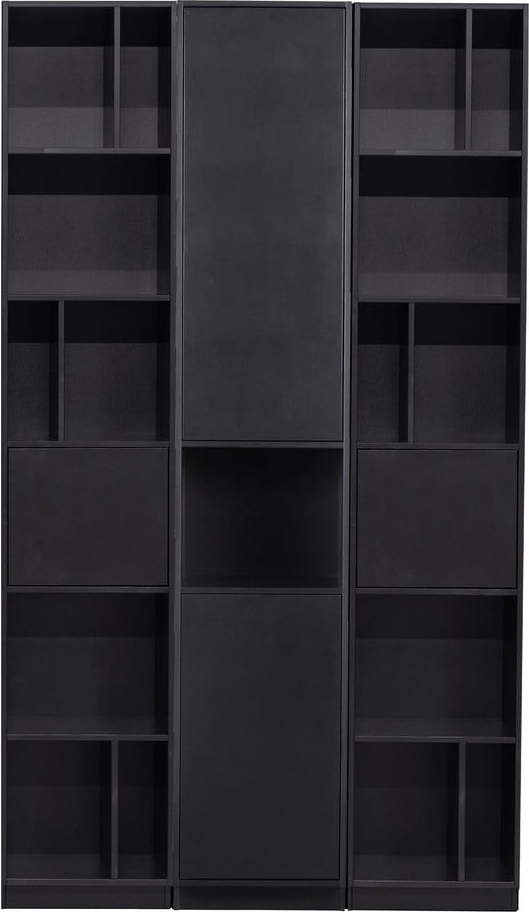 Černá modulární knihovna z borovicového dřeva 120x210 cm Finca – WOOOD