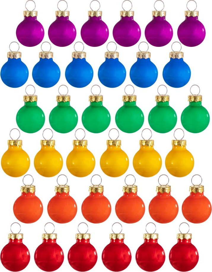 Skleněné vánoční ozdoby v sadě 36 ks Rainbow Mini – Sass & Belle