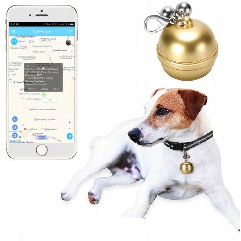 Gps lokátor pro psa kočku zvířat Obojek Android iOS Vodotěsný IP67