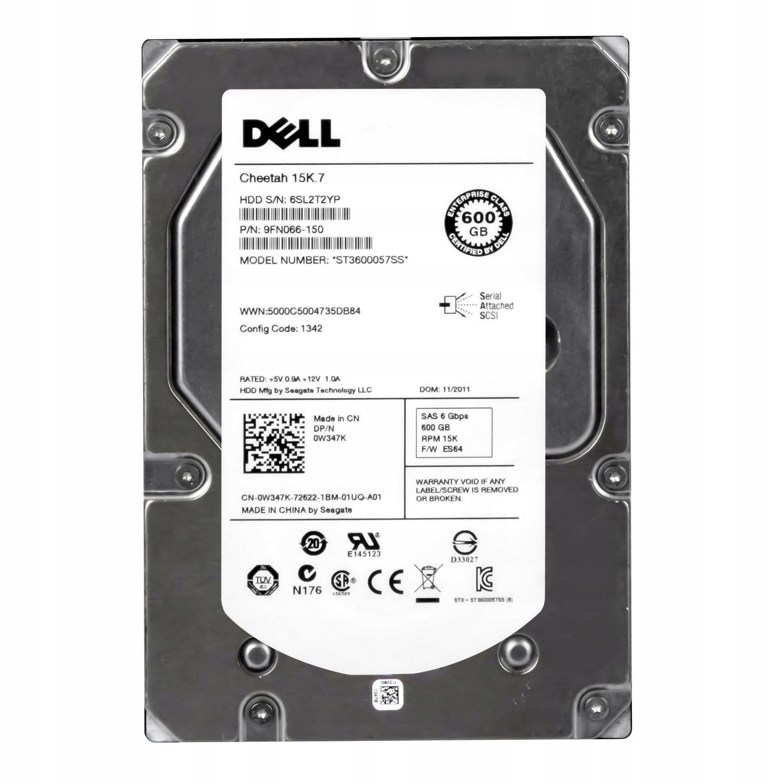 Dell 0V347K 600GB 15K 16MB SAS-2 3.5'' ST3600057SS