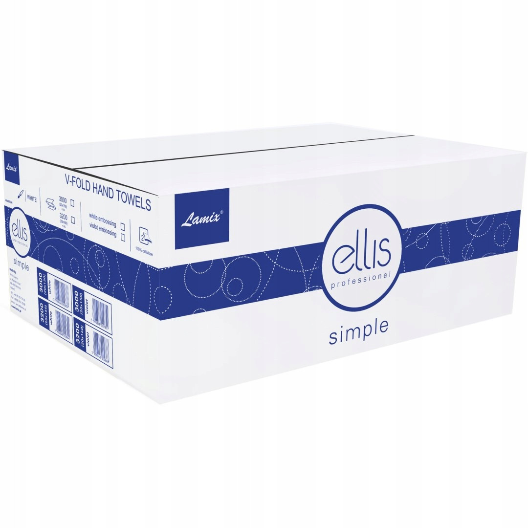 Ručník bílý 21x22cm vzor (20x150 lístků) 2837 Ellis Professional Simple
