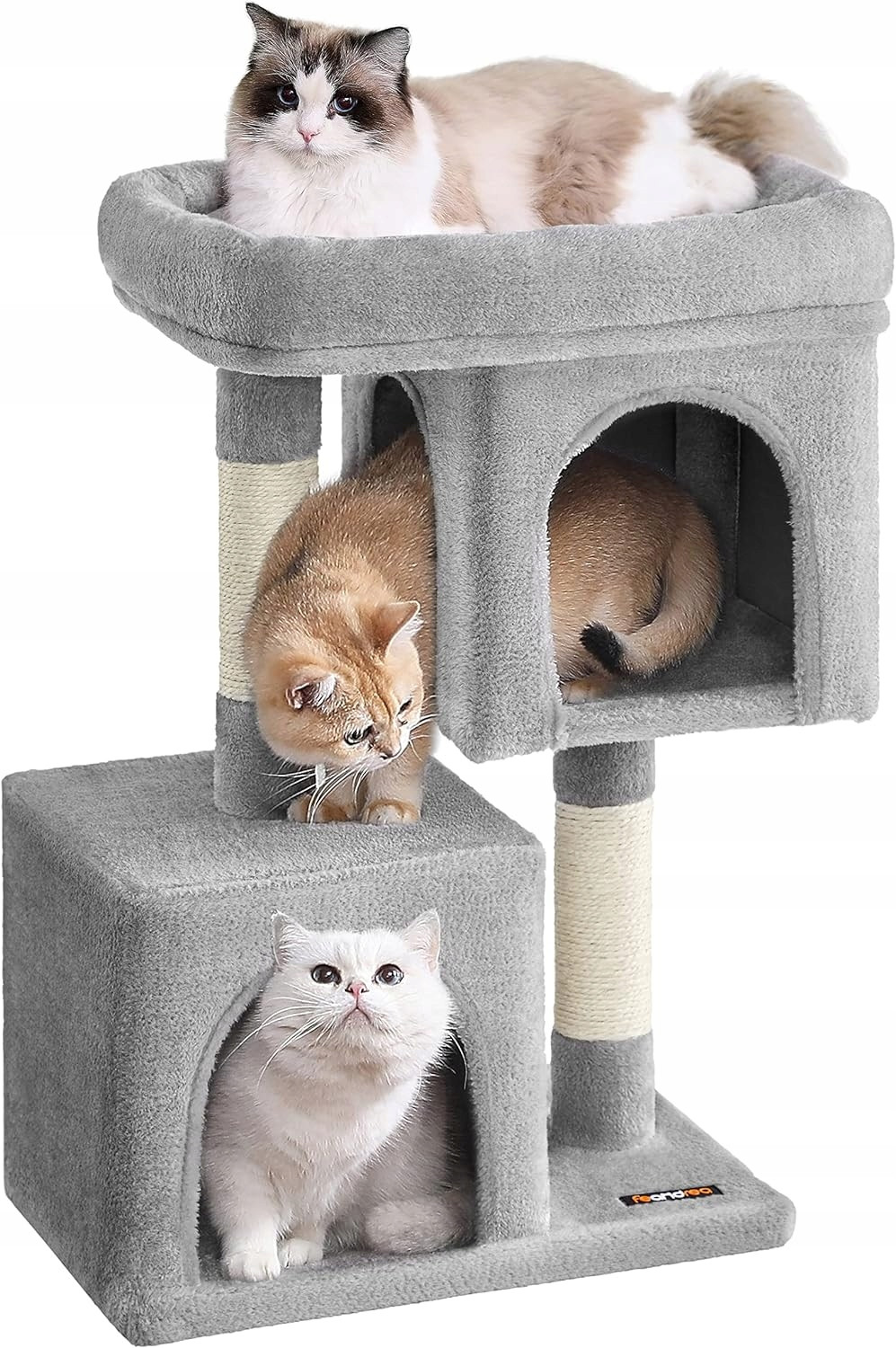 Škrabadlo pro kočky kočky s plošinou z plyše pelíšek věž domeček 72cm
