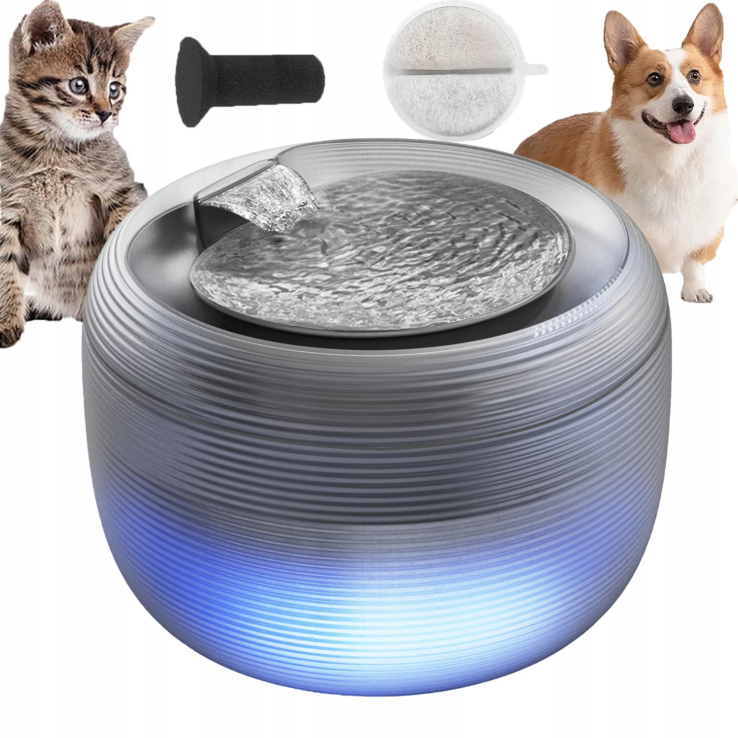 Fontána Napáječka Pro Kočky Automatická 2.5L Miska Tichý Filtr