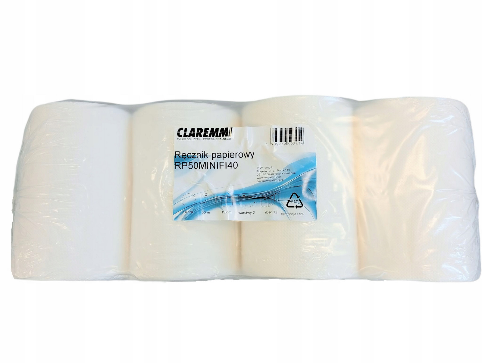 Papírový ručník celulóza Claremmi v balení 12 ks bílý