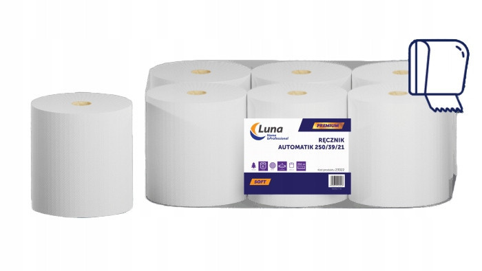 Papírový ručník 250m 2 vrstvy 6.rolek Automatik Bílá