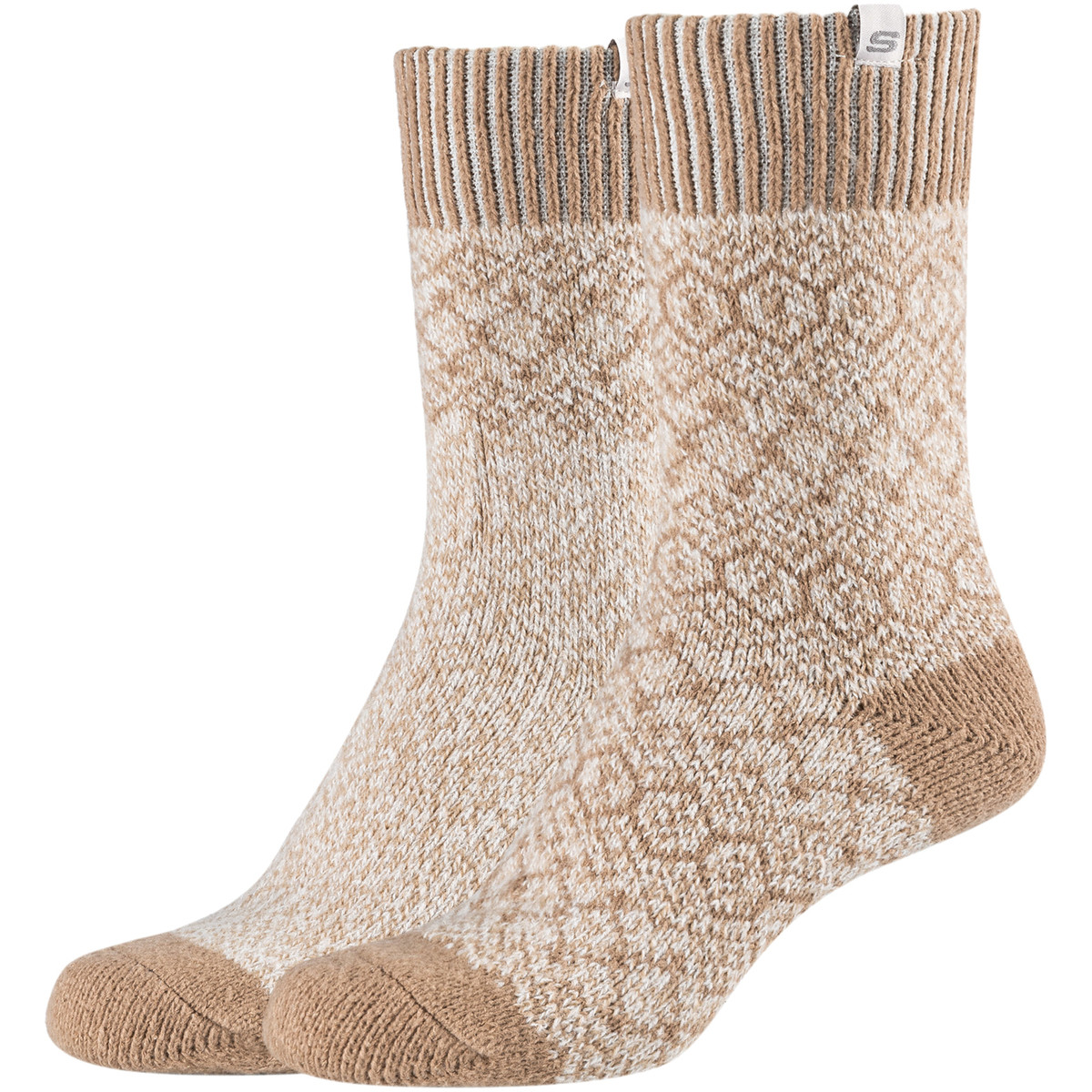 Skechers  2PPK Wm Casual Cozy Jacquard Socks  Béžová