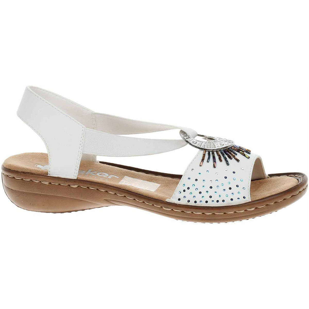 Rieker  Dámské sandály  60880-80 weiss  Bílá