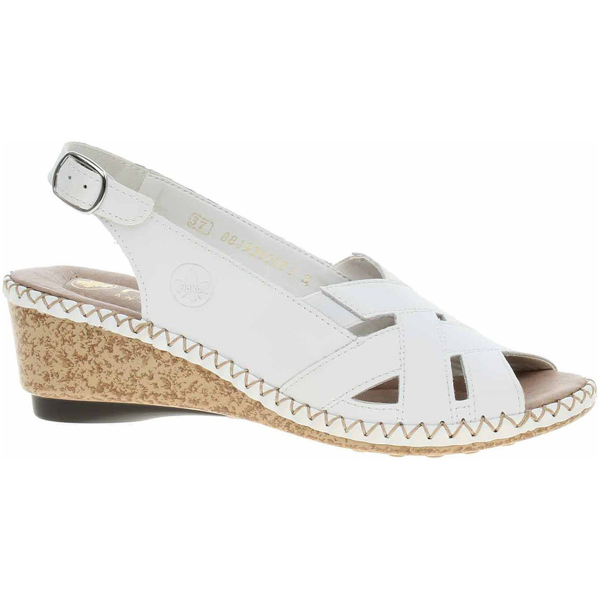 Rieker  Dámské sandály  66189-80 weiss  Bílá