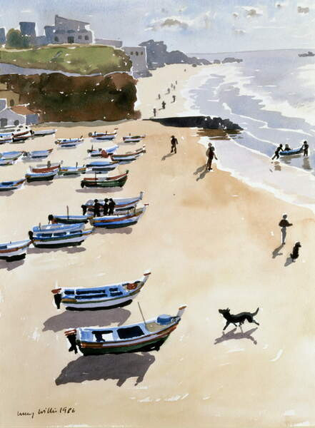Lucy Willis Lucy Willis - Obrazová reprodukce Boats on the Beach, 1986, (30 x 40 cm)