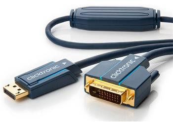 ClickTronic HQ OFC kabel DisplayPort - DVI, zlacené kon., M/M, 2m