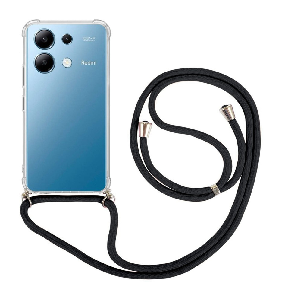 Kryt TopQ Xiaomi Redmi Note 13 s černou šňůrkou průhledný 121914