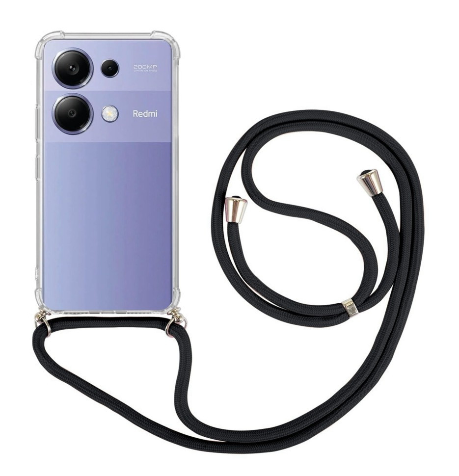 Kryt TopQ Xiaomi Redmi Note 13 Pro s černou šňůrkou průhledný 121818