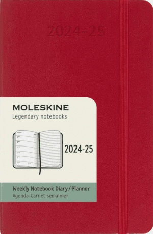 Moleskine diář, 18měsíční 2024-2025, měkký, červený, S