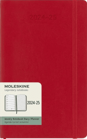 Moleskine diář, 18měsíční 2024-2025, měkký, červený, L