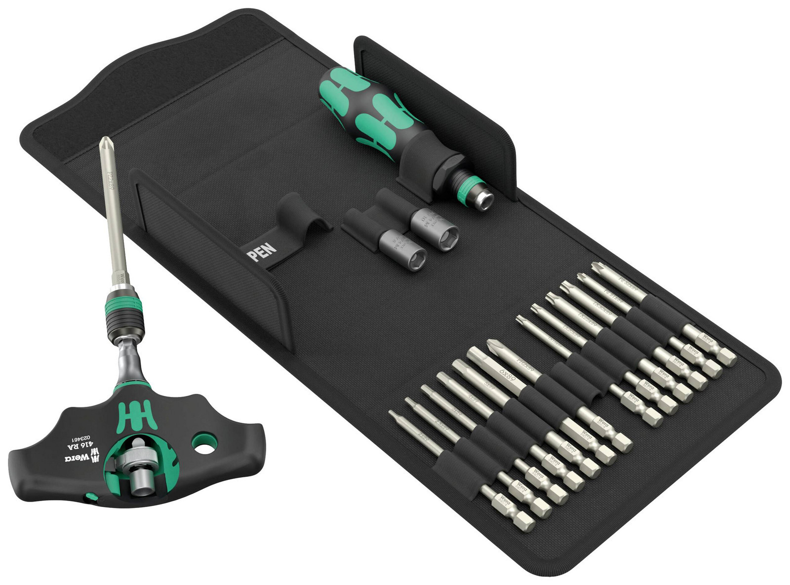 Wera Kraftform Kompakt 400 RA SHK Set 1 05136072001 sada bitů, 19dílná, křížový PH, křížový PZ, inbus, 1/4