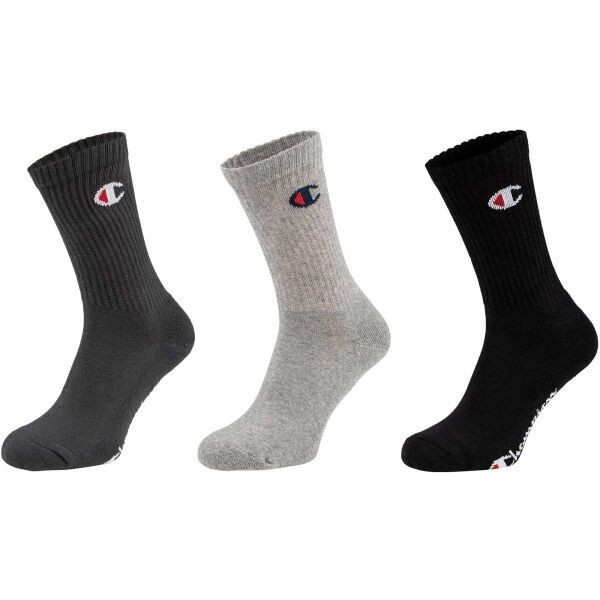 Champion 3PK CREW SOCKS Unisexové ponožky, tmavě šedá, velikost