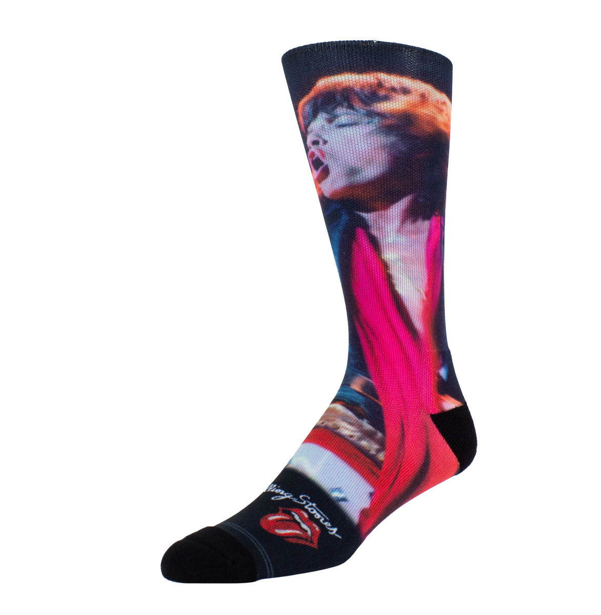 ponožky THE ROLLING STONES - MICK LIVE RED SCARF - BLACK - PERRI'S SOCKS 40-46