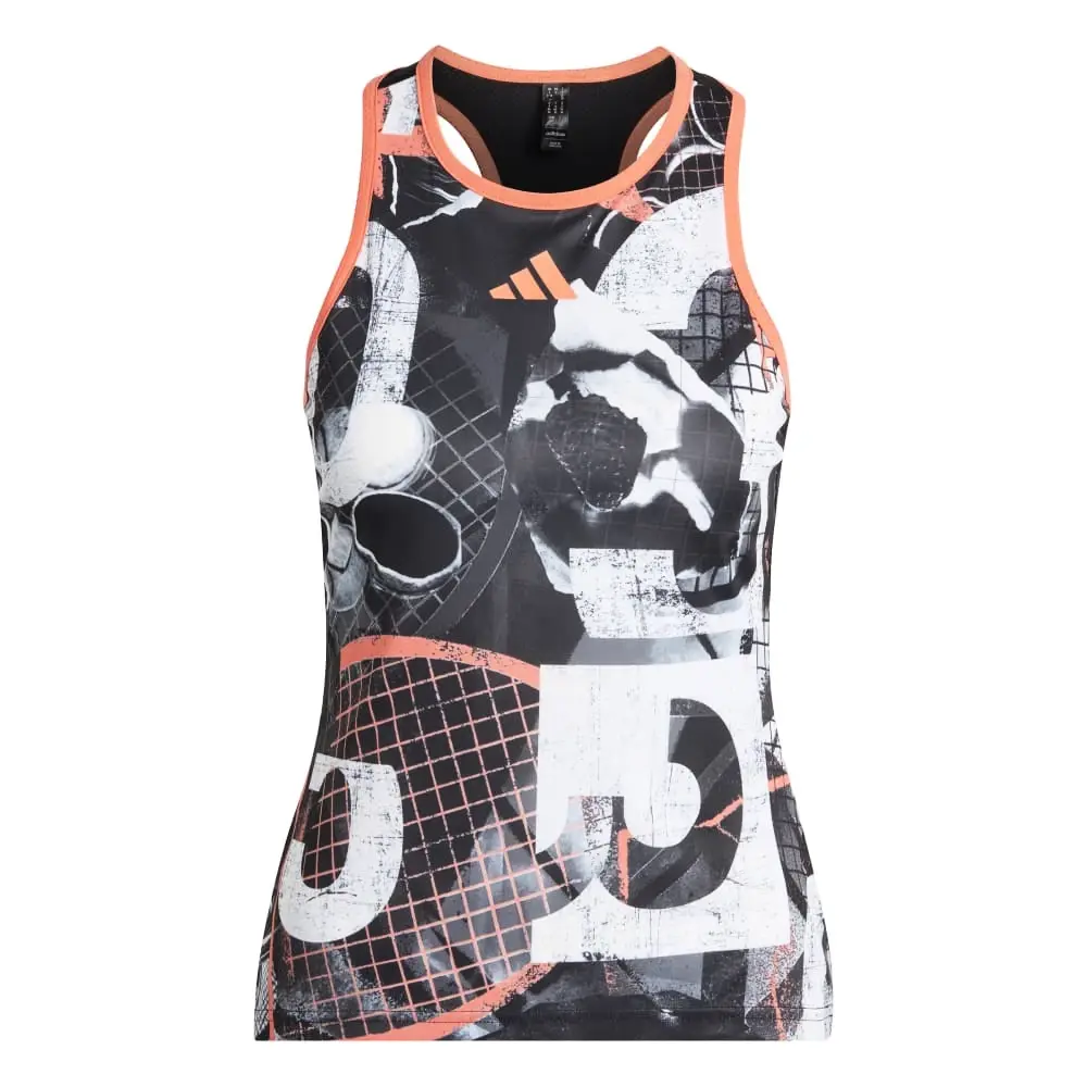 Dámské tílko adidas  Club Tennis Graphic Tank Top White/Black M