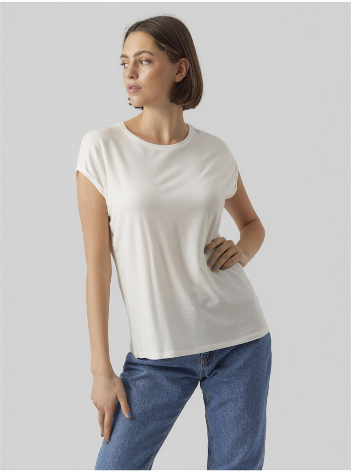 Bílé dámské tričko Vero Moda Ava - Dámské