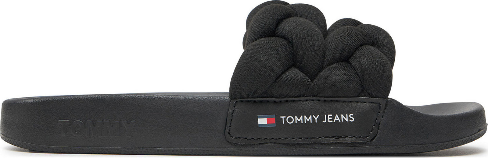 Nazouváky Tommy Jeans Tjw Braided Slide EN0EN02450 Černá