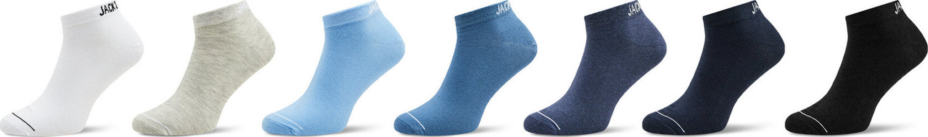 Sada 7 párů pánských nízkých ponožek Jack&Jones Jacowen 12256329 Tmavomodrá