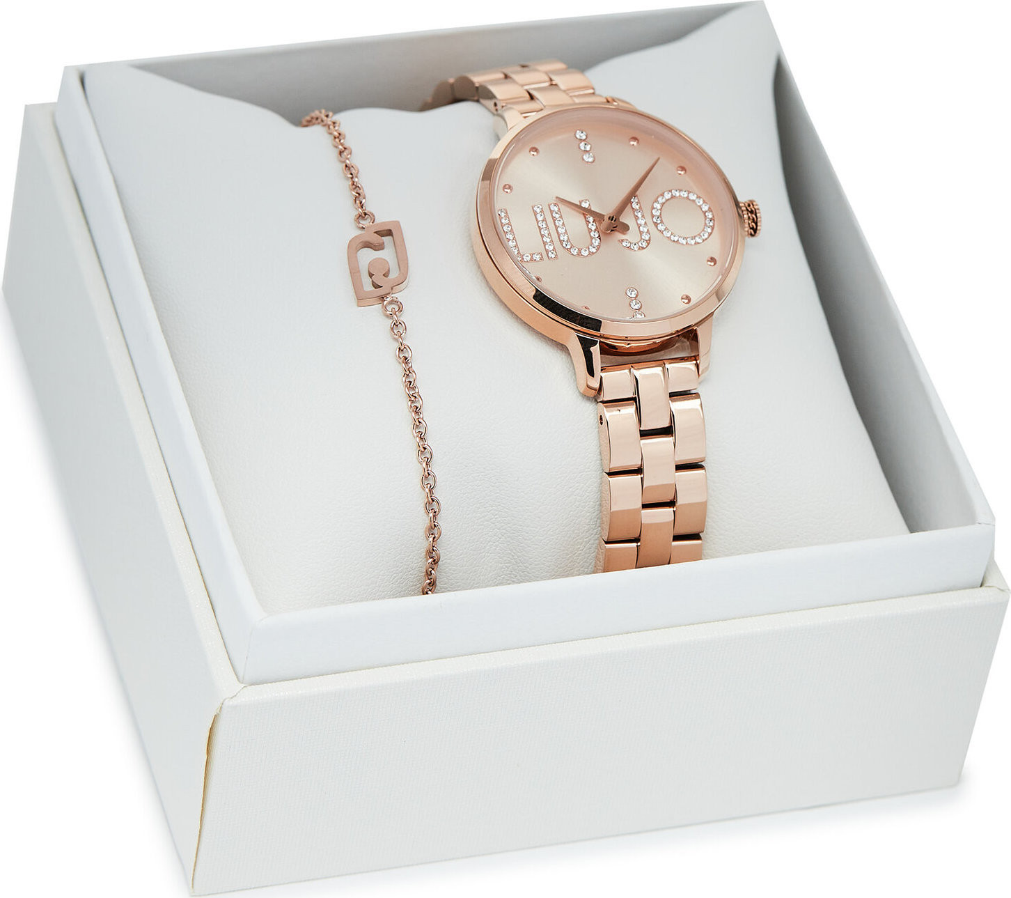 Sada hodinek a náramek Liu Jo Couple Plus TLJ2041 Růžové zlacení