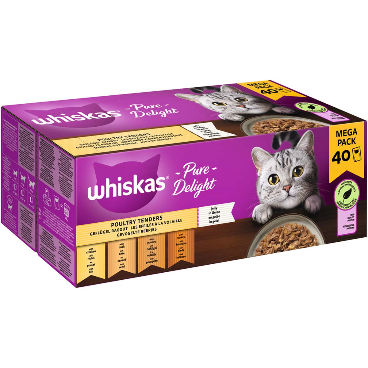 Whiskas Pure Delight Multipack drůbeží ragú v želé 40 × 85 g