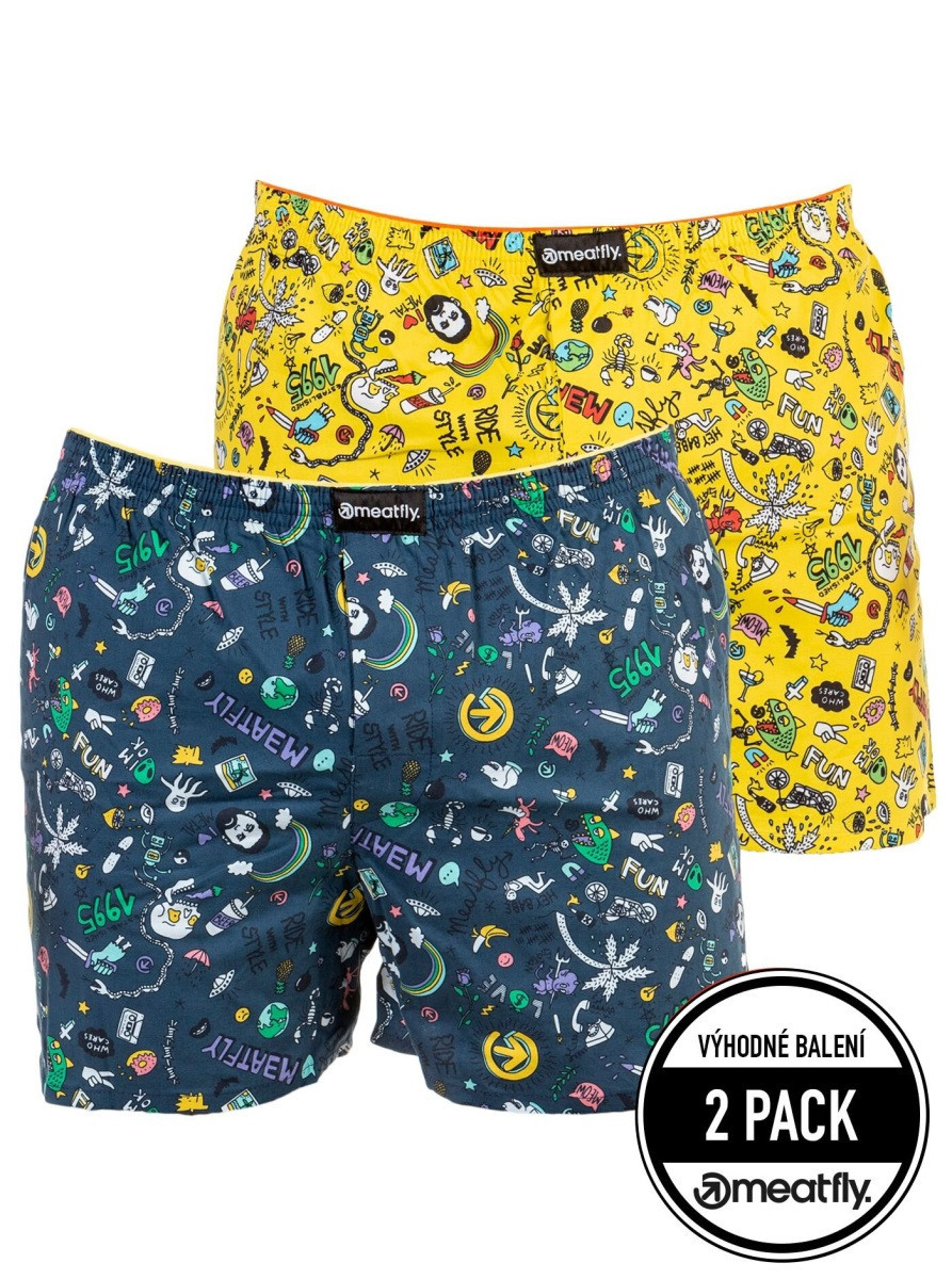 Pánské trenýrky meatfly agostino c modrá/žlutá s