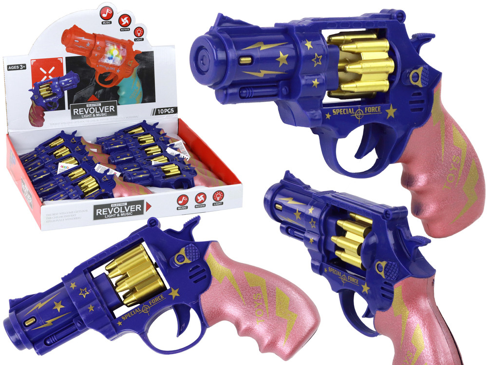 mamido Dětský revolver s efekty modrý