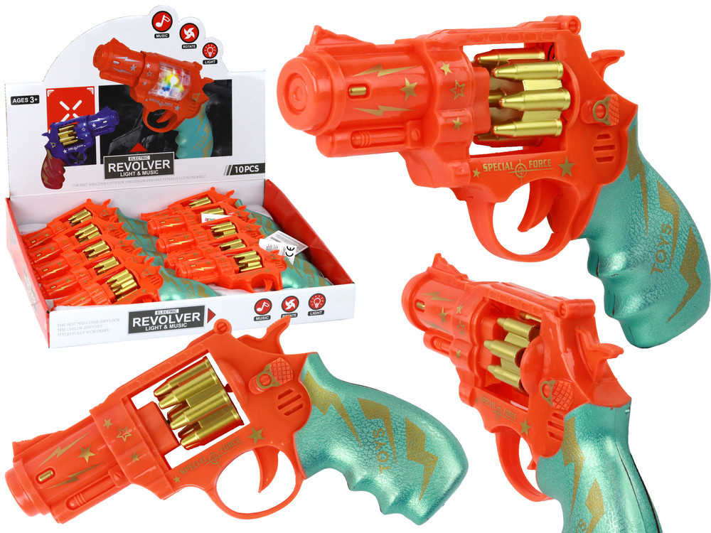 mamido Dětský revolver s efekty oranžový
