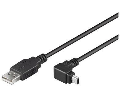 Propojovací kabel USB 2.0 A (M) / USB 2.0 Mini do úhlu 90° B (M), 1.8m