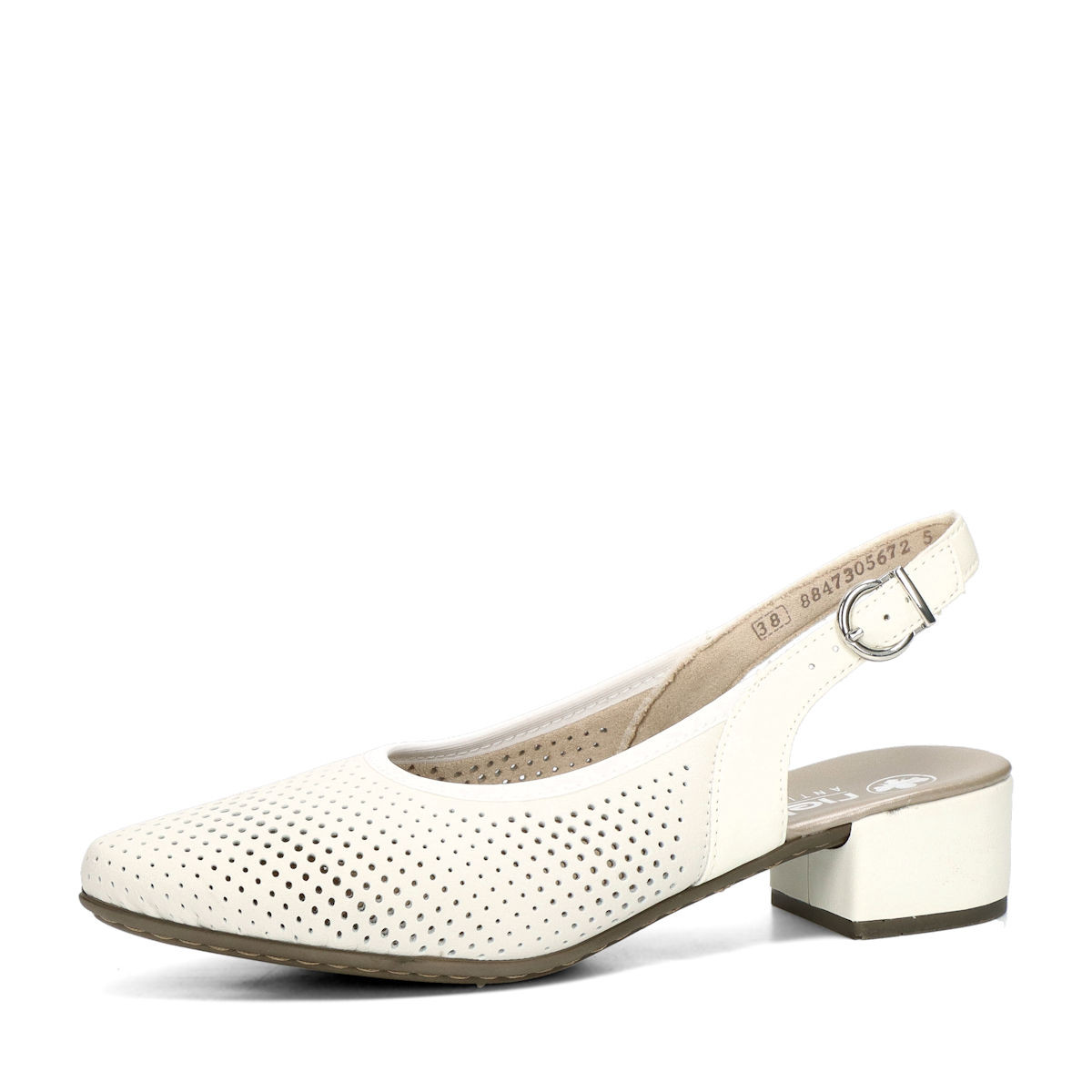 Rieker dámské komfortní lodičky s otevřenou patou  - bílé - 36