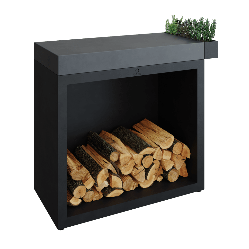 Pevný pracovní stůl OFYR Butcher Block Storage 90 Black Ceramic Dark Grey