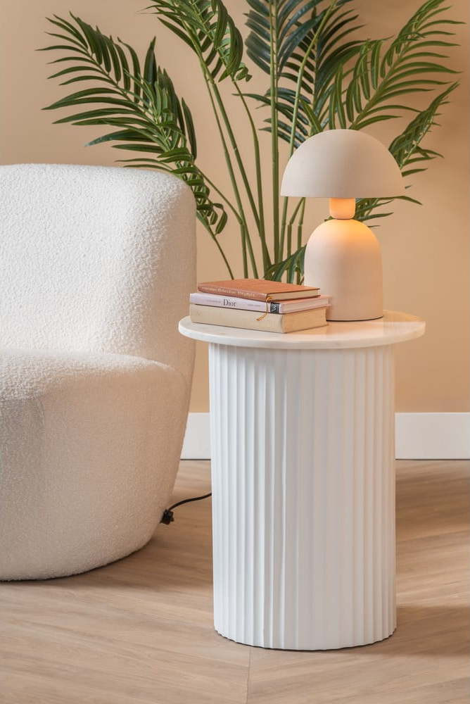 Mramorový kulatý odkládací stolek ø 50 cm Luscious – Leitmotiv