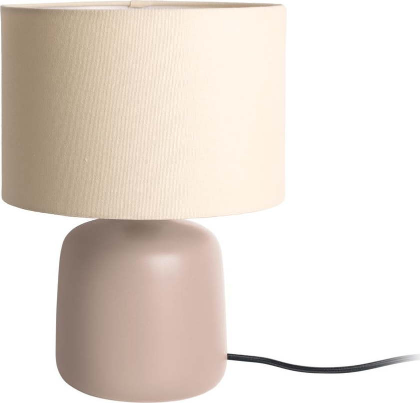 Hnědá stolní lampa s textilním stínidlem (výška 33 cm) Alma – Leitmotiv