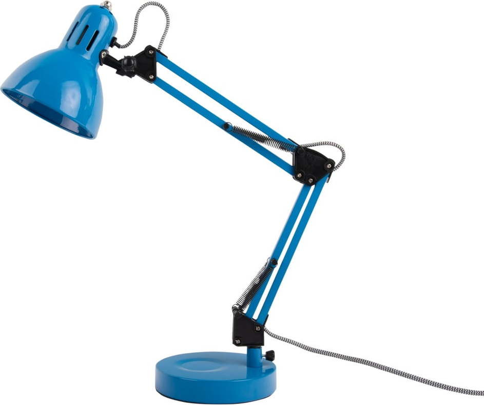 Světle modrá stolní lampa s kovovým stínidlem (výška 52 cm) Funky Hobby – Leitmotiv