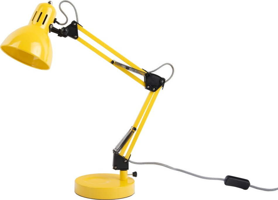 Světle žlutá stolní lampa s kovovým stínidlem (výška 52 cm) Funky Hobby – Leitmotiv