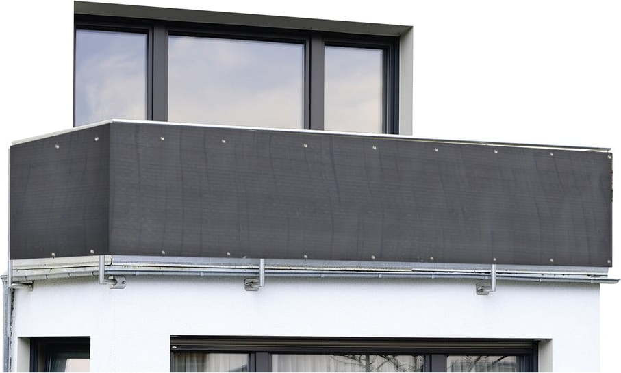 Černá plastová balkonová zástěna 500x85 cm – Maximex