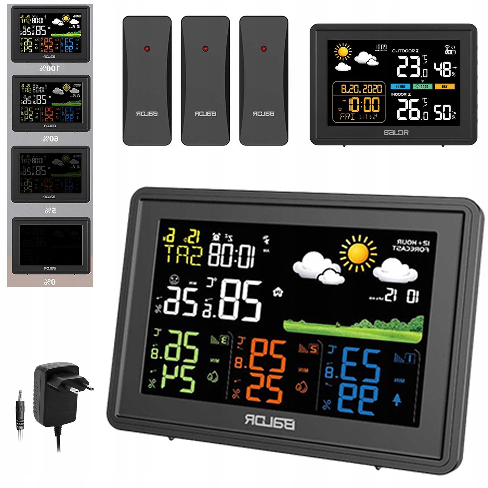 Multifunkční Bezdrátová Meteostanice S Kalendářem 3 LCD Senzory