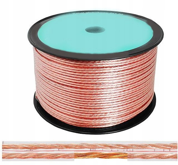 Reproduktorový kabel 2 měděné žíly tloušťka žil 2 x 1.5 mm2 Ofc