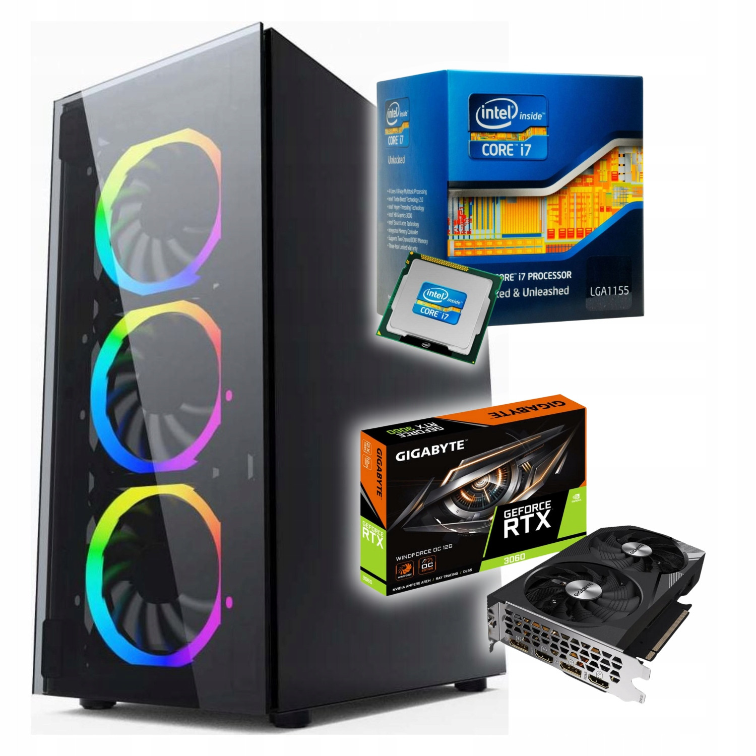 Počítač herní Intel Core i7 32GB Ram 1TB Ssd Rtx 3060 12GB Windows 10